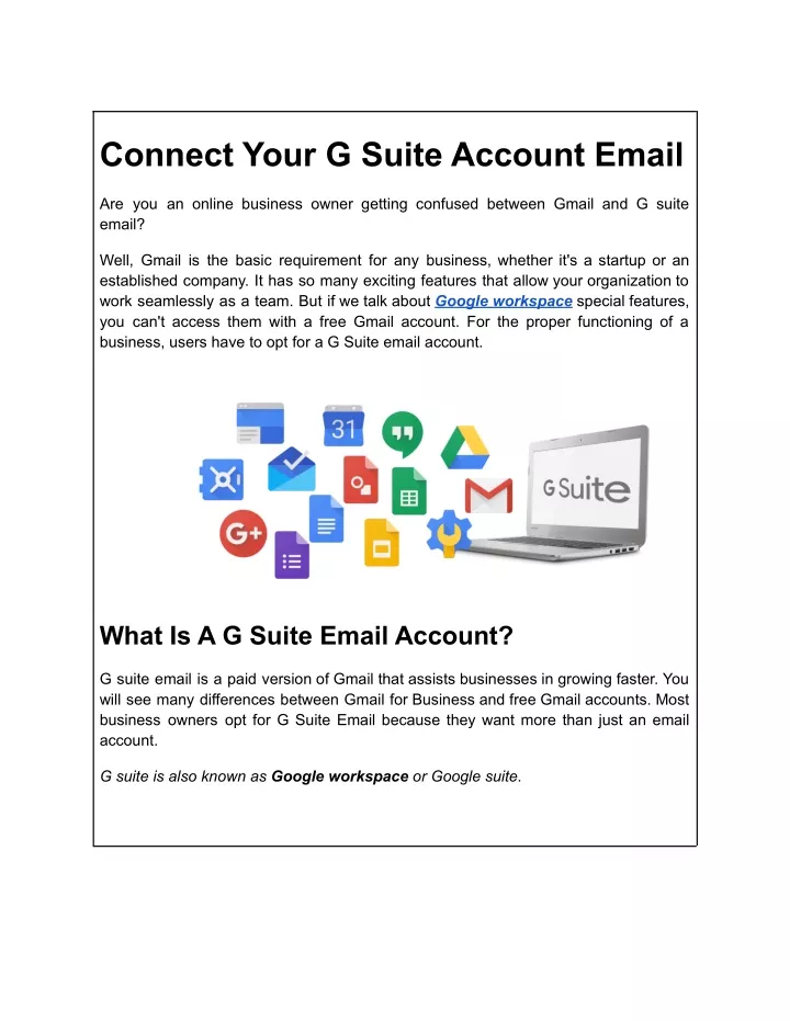 connect your g suite account email
