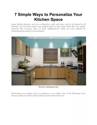 7 simple ways to personalize your kitchen space