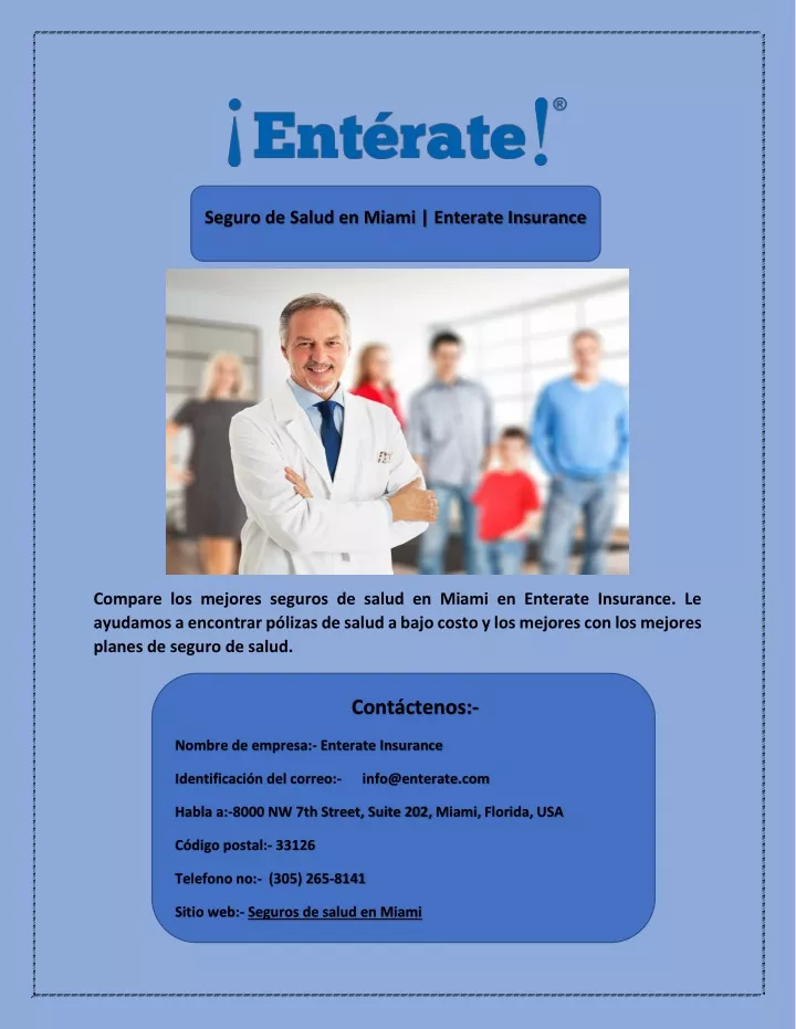 seguro de salud en miami enterate insurance