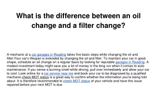 what is the difference between an oil change and a filter change
