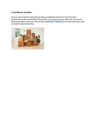 Local Movers Hamilton