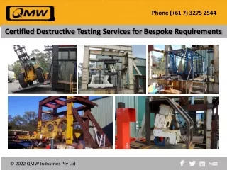 Certified Destructive Testing Services for Bespoke Requirements