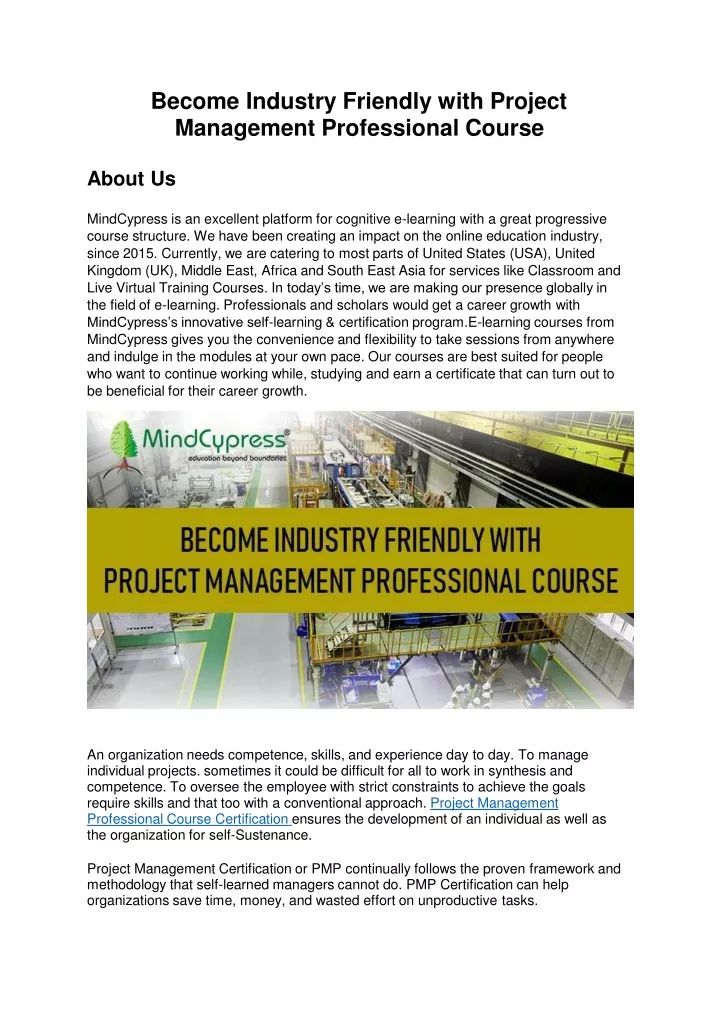 become industry friendly with project management