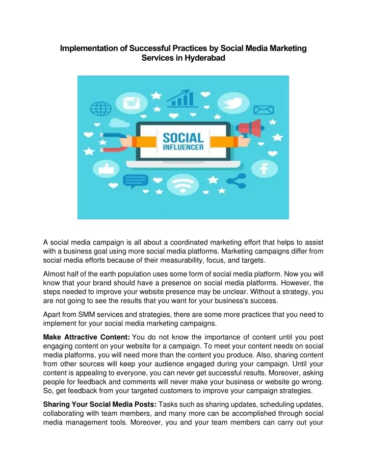 implementation of successful practices by social