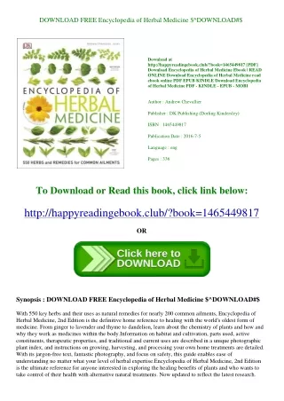DOWNLOAD FREE Encyclopedia of Herbal Medicine $^DOWNLOAD#$