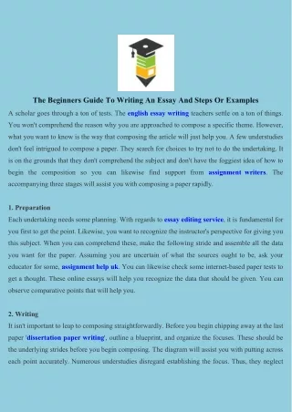 the beginners guide to writing an essay and steps