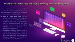 why students choose the best php training center