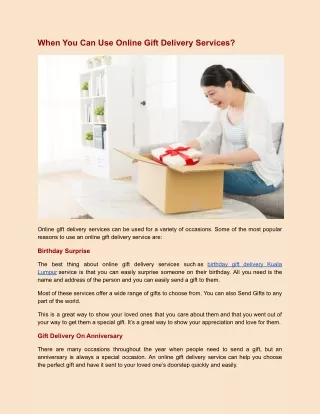when you can use online gift delivery services