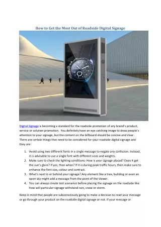 How to Get the Most Out of Roadside Digital Signage 1