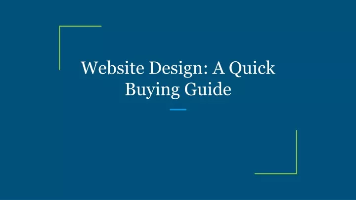 website design a quick buying guide
