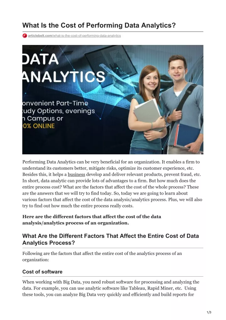 what is the cost of performing data analytics