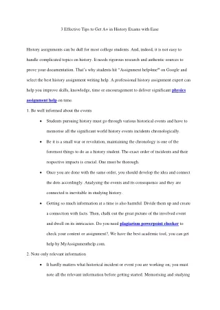 3 Effective Tips to Get A  in History Exams with Ease-converted