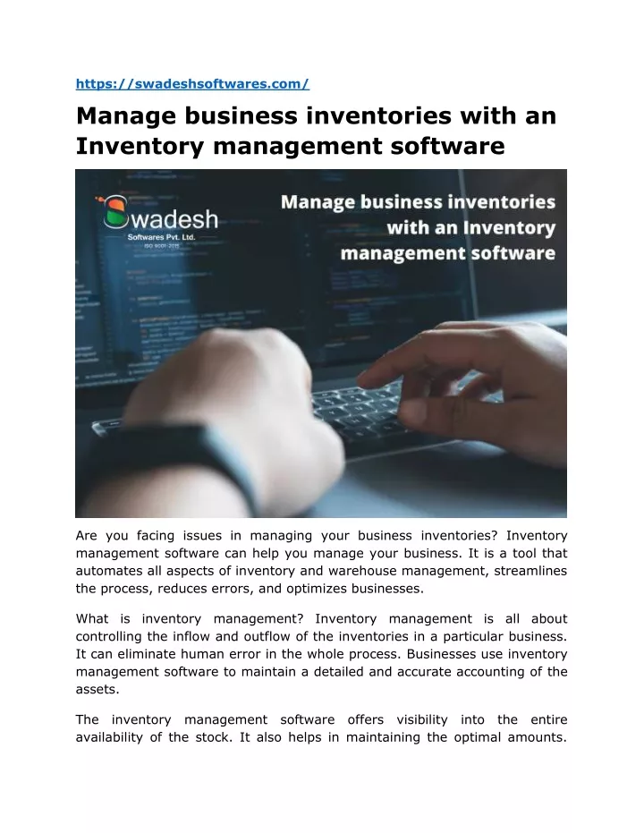 https swadeshsoftwares com manage business