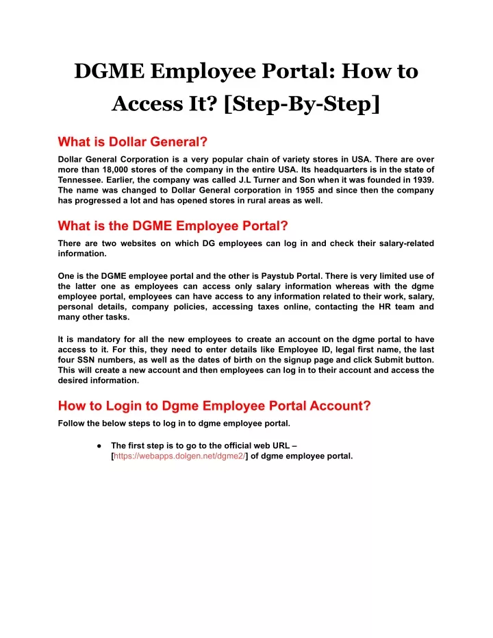 dgme employee portal how to access it step by step