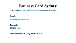 business card sydney