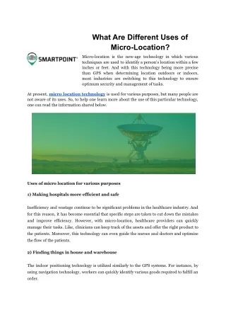 Micro Location Technology - Best And Affordable