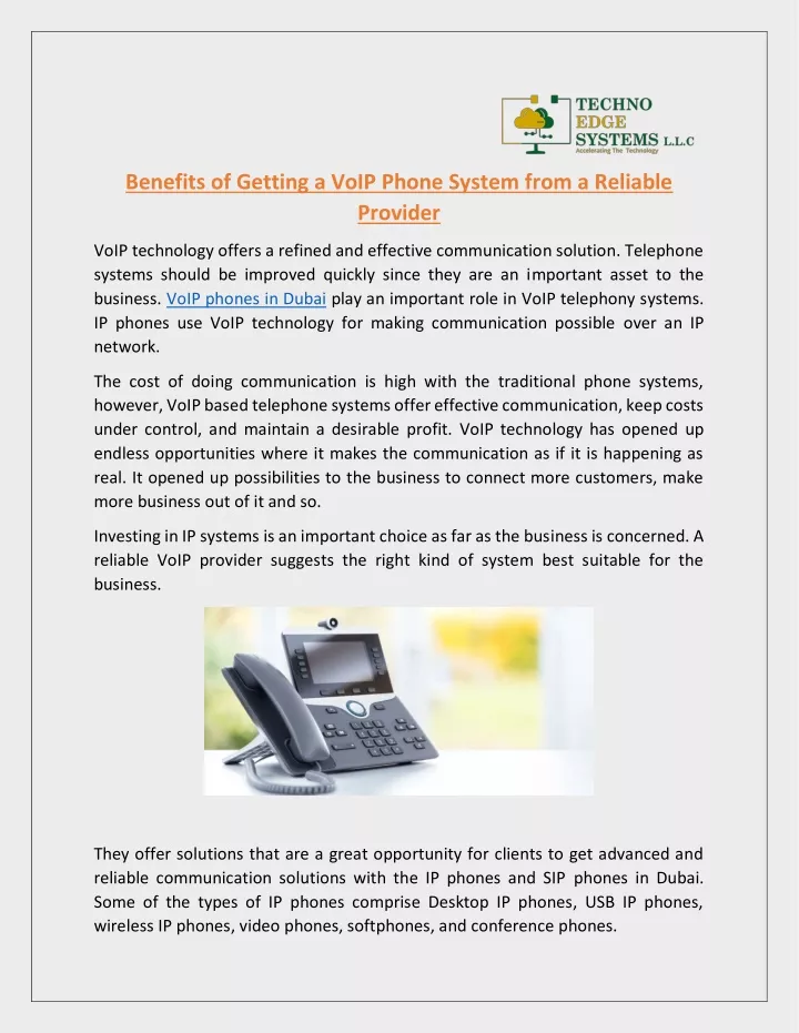 benefits of getting a voip phone system from