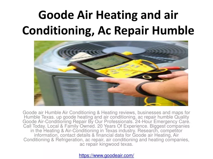 goode air heating and air conditioning ac repair humble