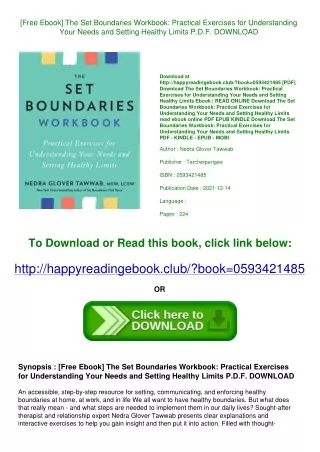 [Free Ebook] The Set Boundaries Workbook Practical Exercises for Understanding Y