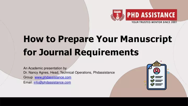 how to prepare your manuscript for journal requirements