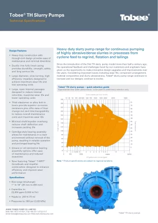 Tobee® TH Slurry Pump Technical Data Sheet