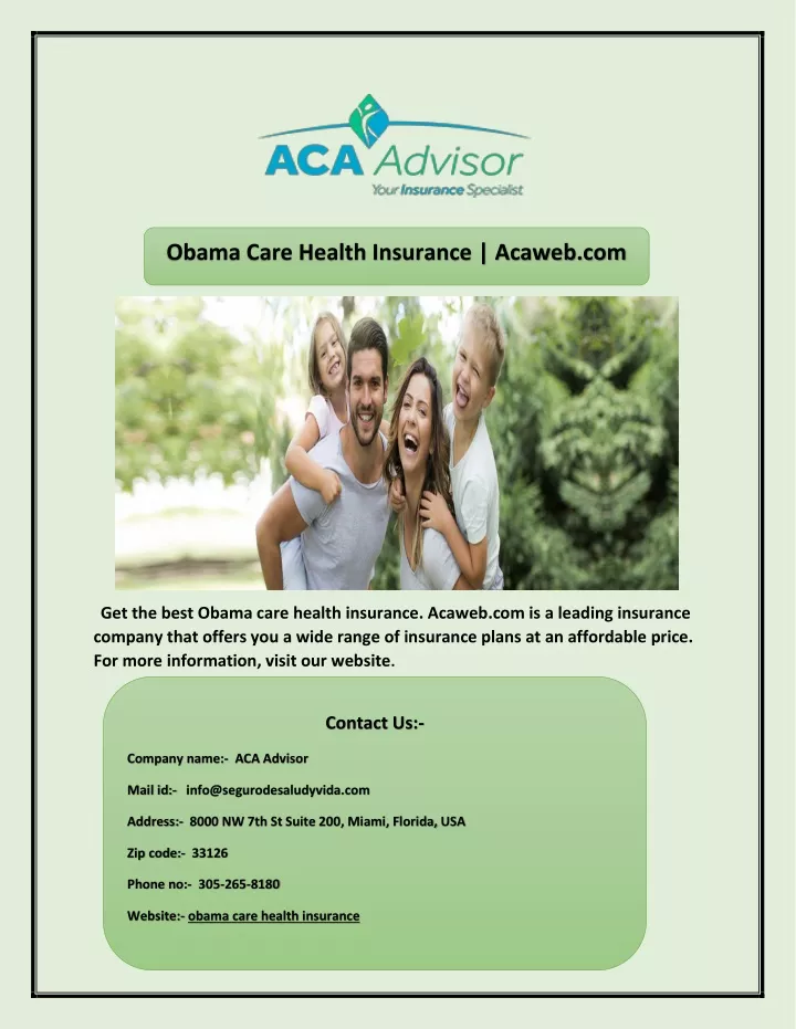 obama care health insurance acaweb com