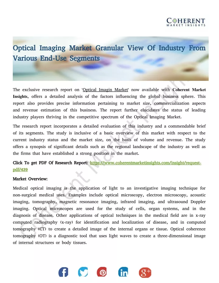 optical imaging market granular view of industry