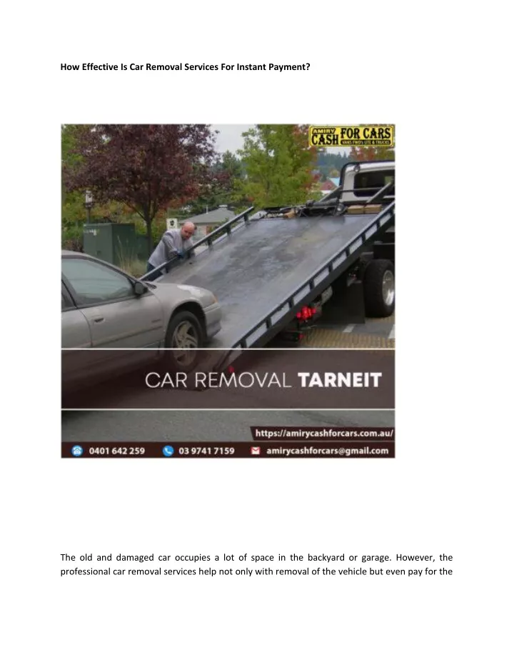 how effective is car removal services for instant