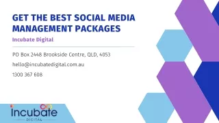 Social Media Management Packages | Incubate Digital