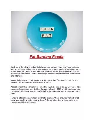 Fat Burning foods