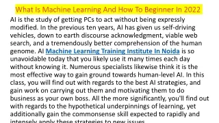what is machine learning and how to beginner