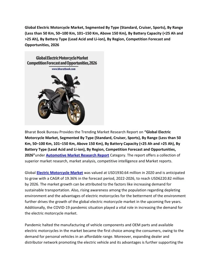 PPT - Global Electric Motorcycle Market Forecast and Opportunities ...