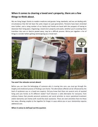 when it comes to clearing a loved one s property