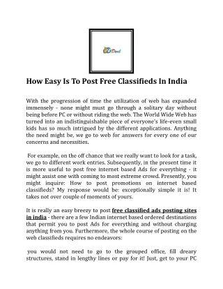 Best Fee Classified Sites In India - RKGDeal