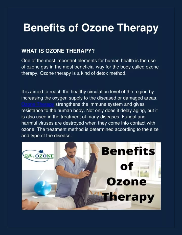 benefits of ozone therapy