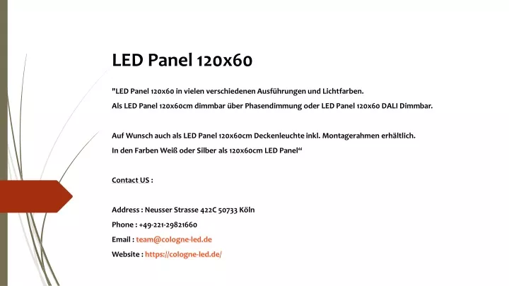 led panel 120x60