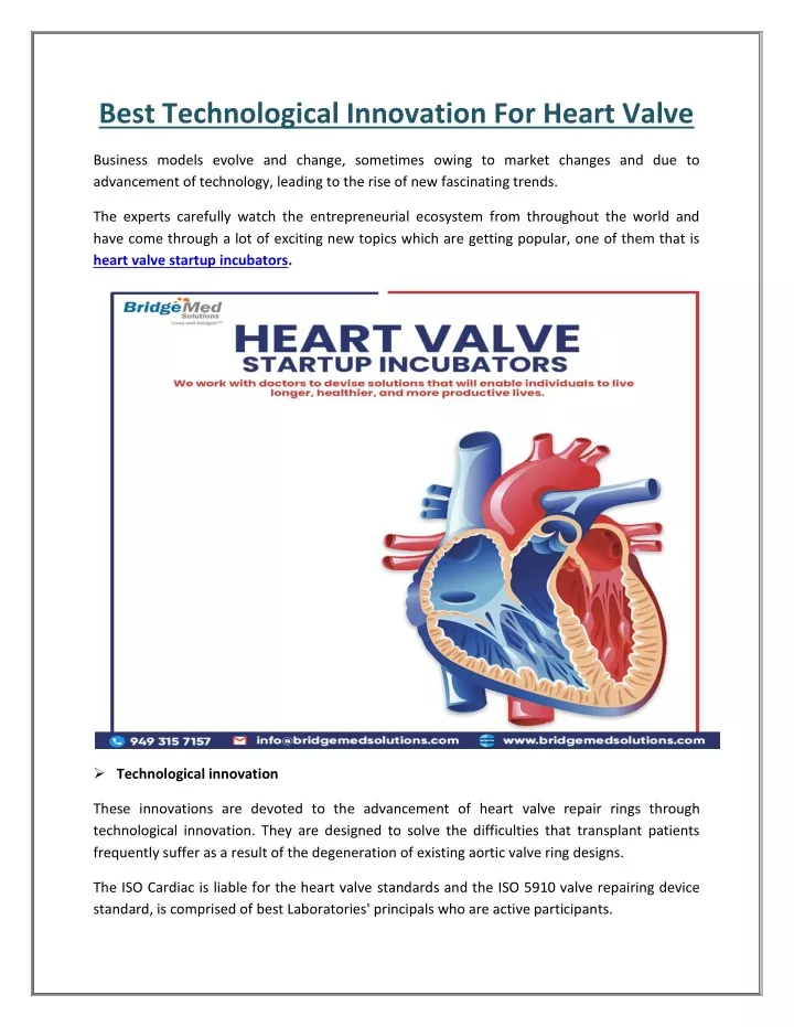 best technological innovation for heart valve