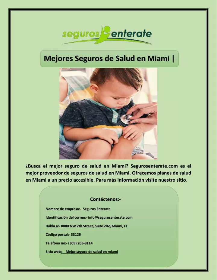 mejores seguros de salud en miami segurosenterate