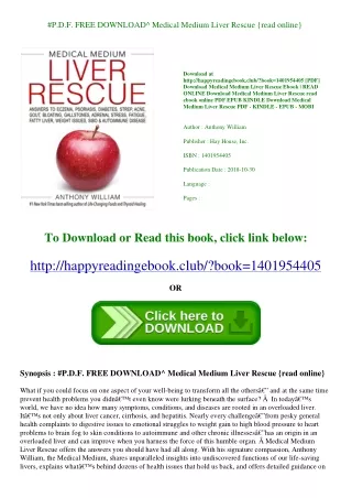 #P.D.F. FREE DOWNLOAD^ Medical Medium Liver Rescue {read online}