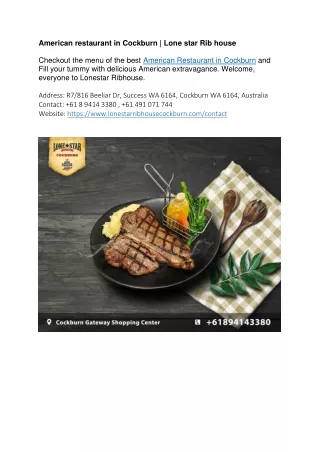 American restaurant in Cockburn