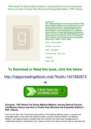 PDF Ebook Full Series Medical Medium Secrets Behind Chronic and Mystery Illness