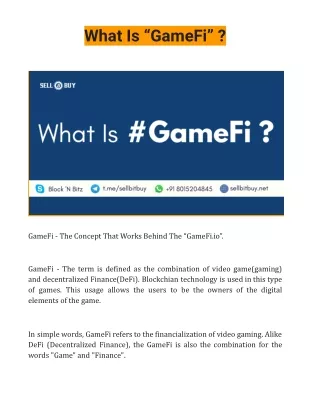 What Is GameFi?