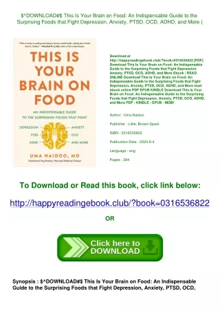 $^DOWNLOAD#$ This Is Your Brain on Food An Indispensable Guide to the Surprising