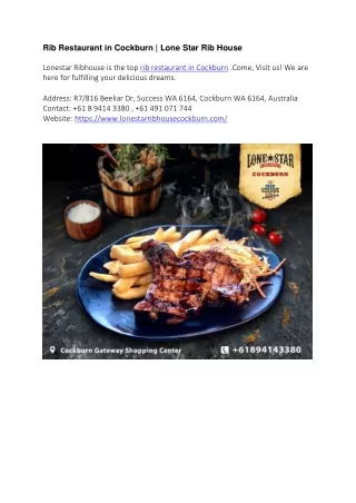 Rib Restaurant in Cockburn