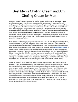 Best Men’s Chafing Cream and Anti Chafing Cream for Men