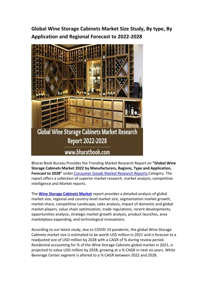 global wine storage cabinets market size study