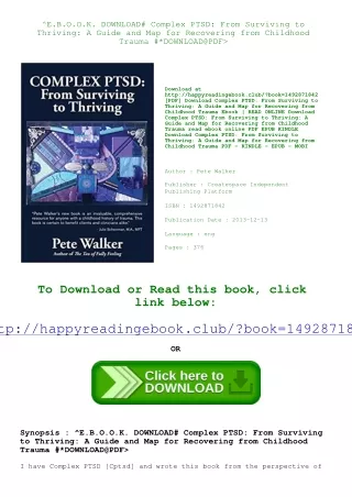^E.B.O.O.K. DOWNLOAD# Complex PTSD From Surviving to Thriving A Guide and Map fo