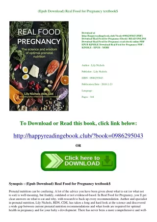 (Epub Download) Real Food for Pregnancy textbook$