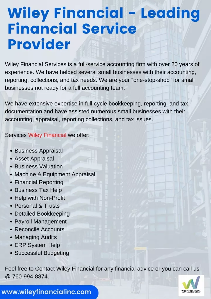 wiley financial leading financial service provider