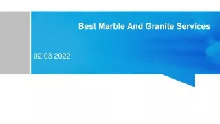 Best Marble And Granite Services